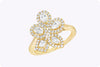 Mixed Cut Diamond Floral Fashion Ring in Yellow Gold