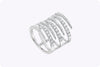 1.75 Carat Triple-Swirl Diamond Fashion Ring in White Gold
