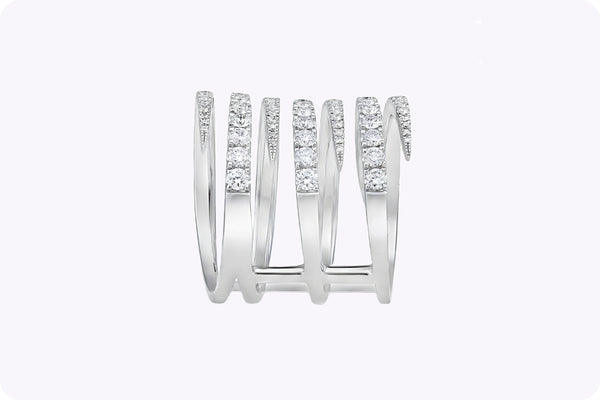 Triple-Swirl Diamond Fashion Ring in White Gold
