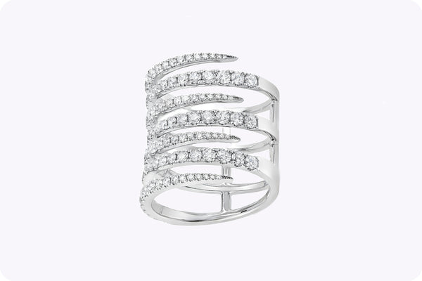 Triple Swirl Diamond Ring