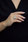 Elegant mixed-cut diamond fashion ring in white gold
