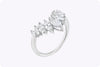 marquise diamond V-shaped fashion ring in white gold