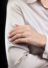 1.33 Carats Total Three-Stone Antique Cushion-Cut Diamond Wedding Band in Yellow Gold
