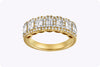 0.98 Carat Total Antique Cushion-Cut Diamond Seven-Stone Wedding Band in Yellow Gold