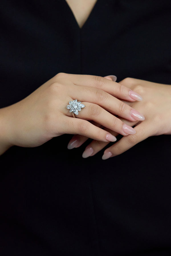 Floral Cluster Diamond Ring