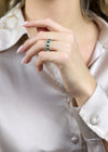 4.45 Carats Total Alternating Emerald-Cut Emerald and Diamond Wedding Band in Platinum