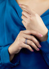 5.14 Carats Total Alternating Emerald-Cut Sapphire and Diamond Wedding Band in Platinum