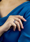 5.14 Carats Total Alternating Emerald-Cut Sapphire and Diamond Wedding Band in Platinum