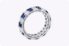 5.14 Carats Total Alternating Emerald-Cut Sapphire and Diamond Wedding Band in Platinum