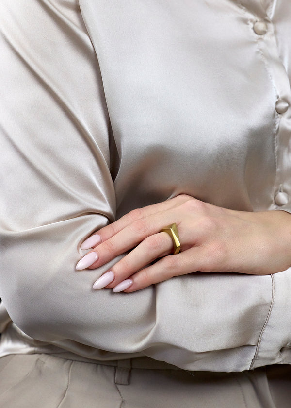17.93 Gram Tri-Cut Men's Ring in 18k Yellow Gold