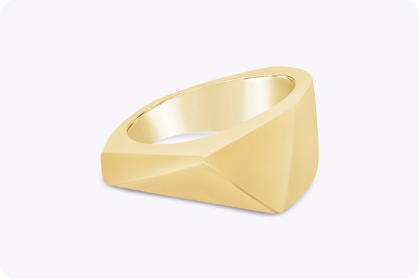 17.93 Gram Tri-Cut Men's Ring in 18k Yellow Gold