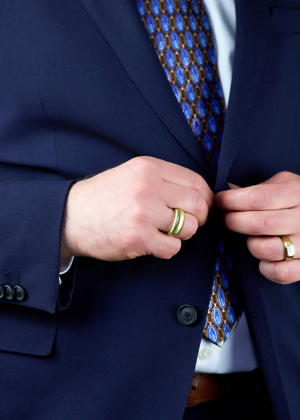 26.28 Gram Solid Dome Men's Ring in 18k Yellow Gold