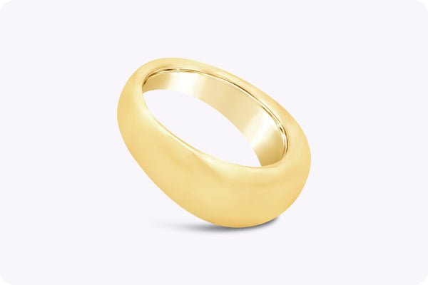 26.28 Gram Solid Dome Men's Ring in 18k Yellow Gold