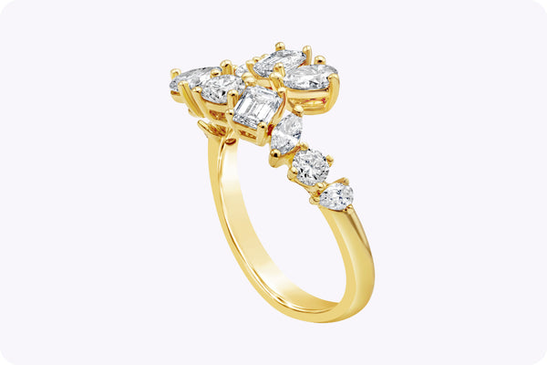 A yellow diamond ring in a white background