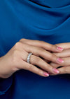 5.21 Carat Oval Cut Diamond Eternity Wedding Band in Platinum