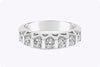 0.80 Carat Total Round Diamond Bar Set Seven-Stone Wedding Band Ring in White Gold