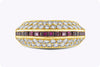 2.04 Carats Total Round Diamonds and Ruby Fashion Ring in Yellow Gold