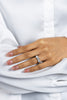 3.01 Carats Total Brilliant Round Diamond Three-Stone Wedding Band Ring in Platinum