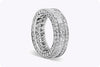 5.15 Carat Total Princess Cut Diamond Encrusted Wedding Band Ring in Platinum