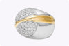 3.06 Carats Total Brilliant Round Cut Diamond Fashion Ring in Two Tone Gold