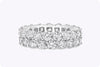 6.75 Carat Total Round Diamond Two-Row Eternity Wedding Band Ring in White Gold