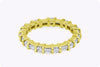 1.50 Carat Total Alternating Round and Baguette Diamond Eternity Wedding Band Ring in Yellow Gold