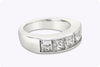 2.51 Carat Total Princess Cut Diamond Channel Set Five-Stone Wedding Band Ring in Platinum