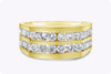 2.05 Carats Total Round Diamond Double-Row Men's Wedding Band in Yellow Gold