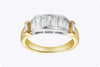 1.25 Carats Total Baguette Cut Diamond Fashion Ring in Two-Tone Gold