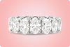 GIA Certified 10.25 Carats Total Oval Cut Diamond Eternity Wedding Band in Platinum