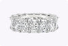 GIA Certified 11.39 Carats Total Radiant Cut Diamond Eternity Wedding Band Ring in Platinum