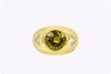 5.61 Carats Round Yellow Sapphire and Diamond Men's Ring in Yellow Gold