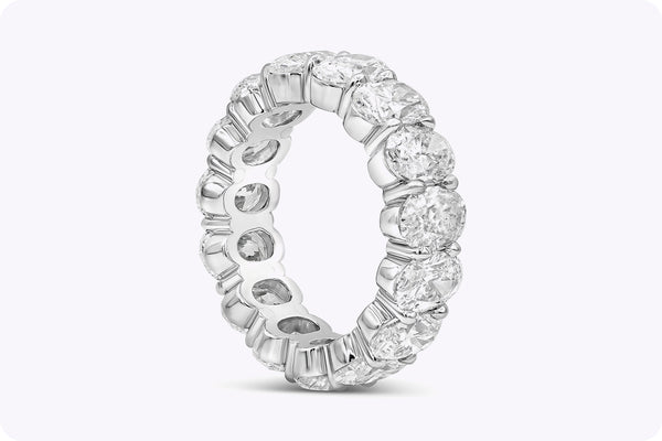 7.91 Carat Total Oval Cut Diamond Eternity Wedding Band in Platinum