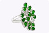 6.55 Carats Oval Cut Tsavorite with Brilliant Round Diamonds Cocktail Ring in White Gold