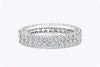 1.78 Carats Brilliant Round Diamond Double Row Eternity Wedding Band in White Gold