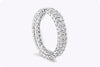 1.78 Carats Brilliant Round Diamond Double Row Eternity Wedding Band in White Gold
