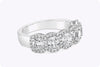 1.78 Carat Total Cushion Cut Diamond Five-Stone Wedding Band Ring in White Gold
