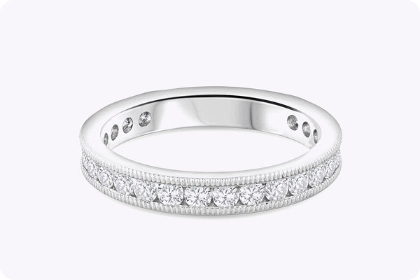 0.81 Carats Total Brilliant Round Cut Diamond Wedding Band in Platinum