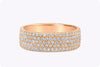 1.75 Carats Total Brilliant Round Diamond Micro-Pave Wedding Band in Rose Gold