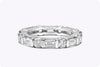 2.36 Carat Total Alternating Baguette and Round Diamond Eternity Wedding Band Ring in Platinum