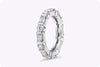 2.36 Carat Total Alternating Baguette and Round Diamond Eternity Wedding Band Ring in Platinum
