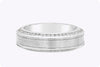 1.19 Carats Total Round Diamond Men's Wedding Band in White Gold