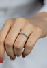 0.38 Carats Total Round Cut Green Emerald Eternity Wedding Band in White Gold