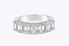3.23 Carat Total Emerald Cut Diamond Seven-Stone Wedding Band Ring in Platinum