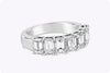 3.23 Carat Total Emerald Cut Diamond Seven-Stone Wedding Band Ring in Platinum