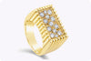 1.02 Carats Total Brilliant  Round Diamond Men's Fashion Ring in Yellow Gold