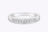 0.29 Carat Total Ten Stone Princess Cut Diamond Wedding Band Ring in White Gold