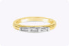 0.25 Carat Total Baguette Diamond Three-Stone Wedding Band Ring in White Gold & Yellow Gold