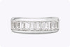 2.80 Carats Total Emerald Cut Diamond Channel Set Wedding Band in Platinum