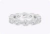 2.82 Carat Total Oval Cut Diamond Eternity Wedding Band Ring in Platinum